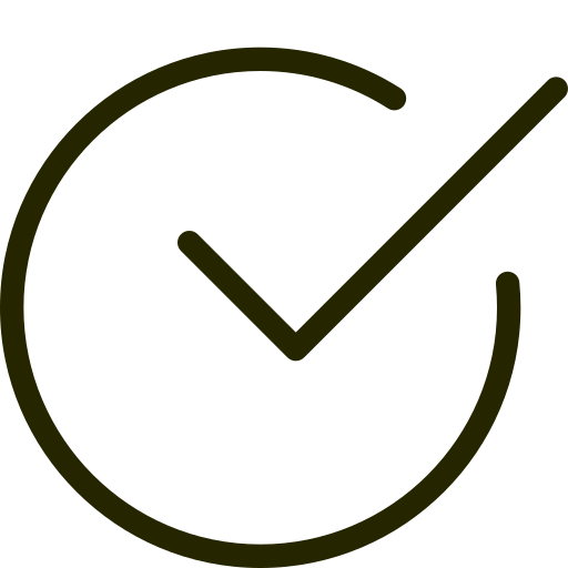 circle around a check mark icon